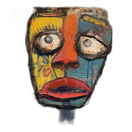 mask, face, robot, hat, concept art, watercolor, photorealistic, piece transparent PNG cut-out