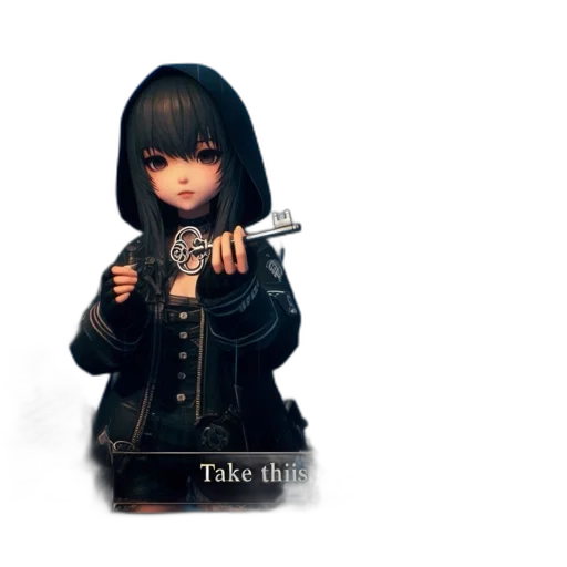 jacket, weapon, staff, 3d render, concept art, cyberpunk, anime, young transparent PNG cut-out