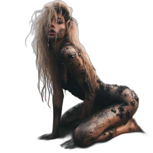 hair, creature, dress, concept art, photorealistic, 3d render, fantasy art, woman transparent PNG cut-out
