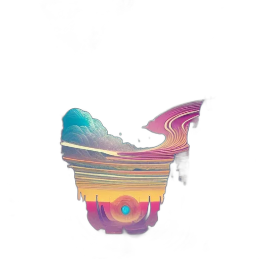 crown, hair, mask, hat, vaporwave, concept art, pixel art, watercolor transparent PNG cut-out