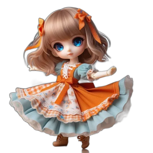 dress, staff, 3d render, concept art, anime, fantasy art, blonde-haired, blue-eyed transparent PNG cut-out