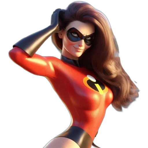 comic book art, concept art, 3d render, cartoon, illustrated, female, character, red transparent PNG cut-out