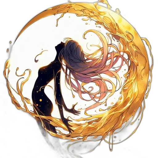 hair, mask, dragon, dress, fantasy art, anime, concept art, watercolor transparent PNG cut-out