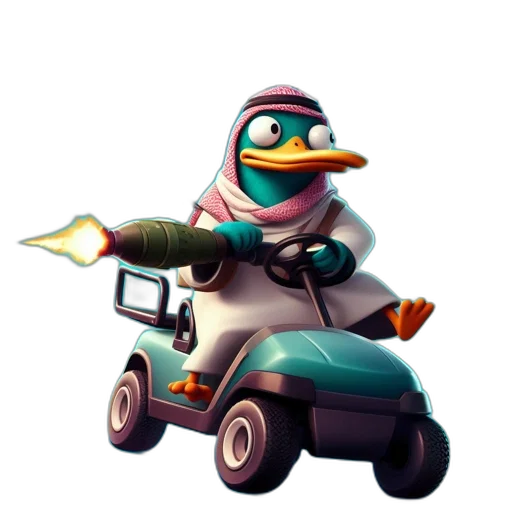 weapon, car, staff, animal, concept art, 3d render, pixel art, anthropomorphic transparent PNG cut-out