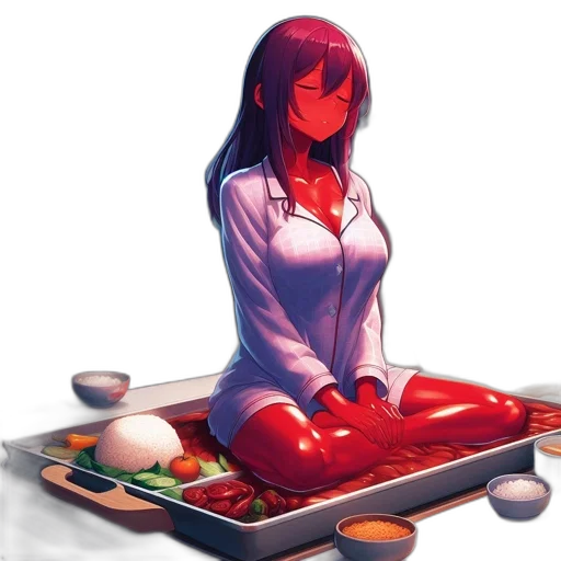 food, dress, robot, concept art, anime, pixel art, photorealistic, neon lights transparent PNG cut-out