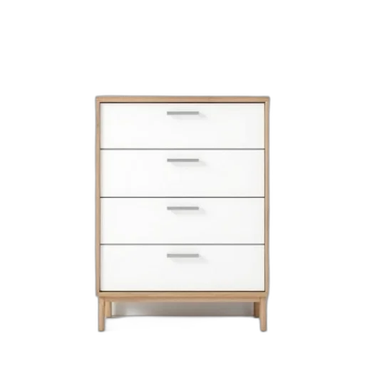 furniture, modern, minimalist, white, dresser, light, wood, frame transparent PNG cut-out