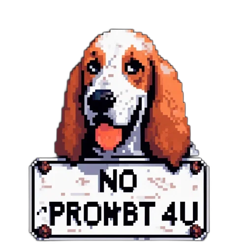 animal, robot, creature, pixel art, vaporwave, concept art, pixelated, beagle transparent PNG cut-out