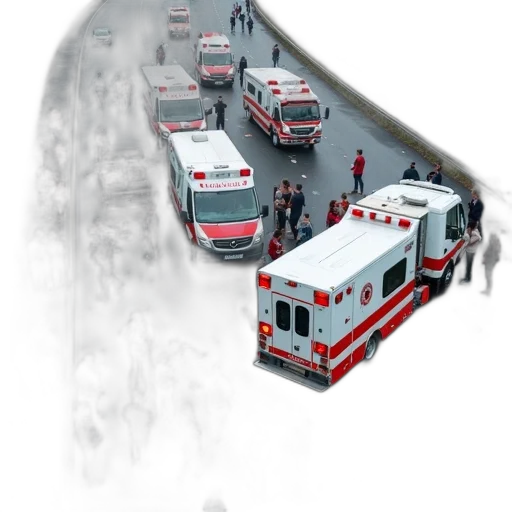 concept art, photorealistic, pixel art, 3d render, fog, fire, city street, chaotic transparent PNG cut-out