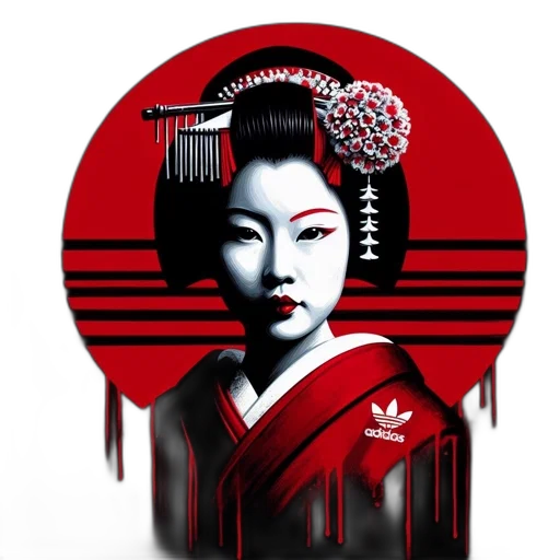 photorealistic, pixel art, cyberpunk, concept art, red, artistic, rendition, japanese-inspired transparent PNG cut-out