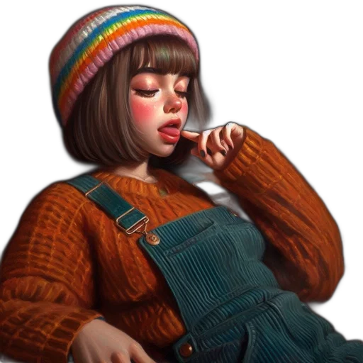 jacket, face, hat, dress, photorealistic, oil painting, concept art, fantasy art transparent PNG cut-out