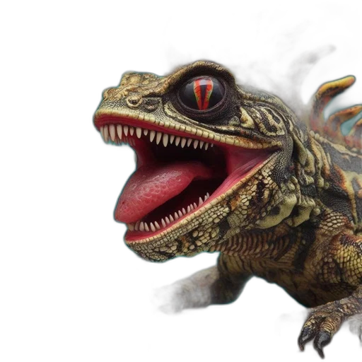 dragon, creature, animal, concept art, photorealistic, 3d render, fantasy art, aggressive-looking transparent PNG cut-out