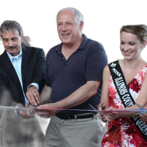 staff, man, blue, shirt, cutting, ribbon, two, other transparent PNG cut-out