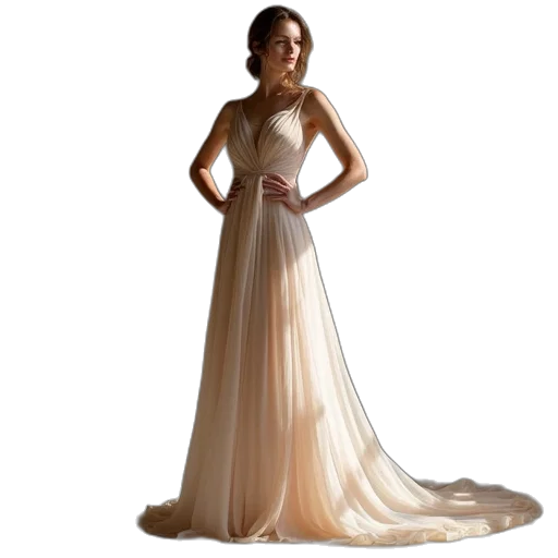 dress, jewelry, photorealistic, earth tones transparent PNG cut-out