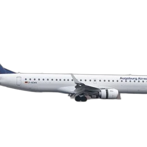 white, airplane, blue, accents, tail, words, augsburg, airways transparent PNG cut-out