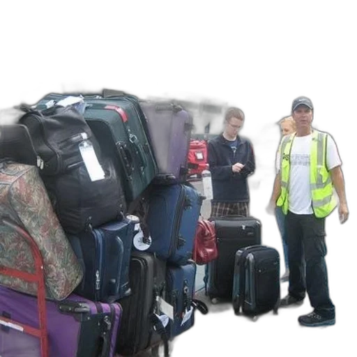 staff, jacket, man, safety, vest, stands, next, pile transparent PNG cut-out