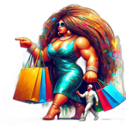 dress, hair, concept art, fantasy art, photorealistic, vaporwave, neon, colorful transparent PNG cut-out