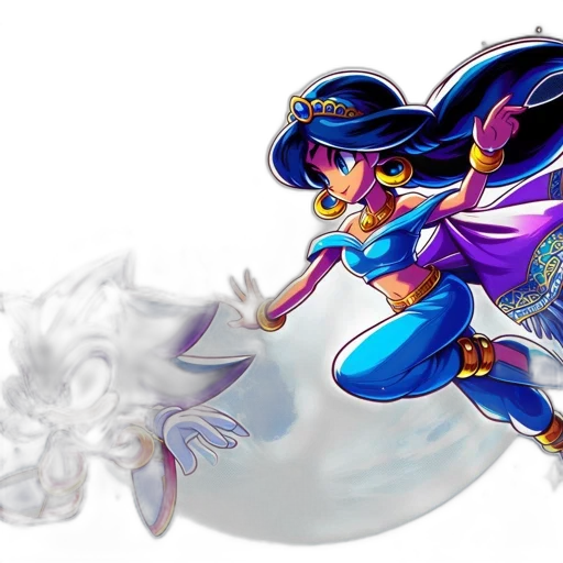 fantasy art, concept art, pixel art, comic book art, two, animated, characters, interact transparent PNG cut-out