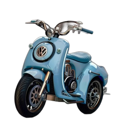 car, 3d render, photorealistic, concept art, light, blue, scooter, emblem transparent PNG cut-out