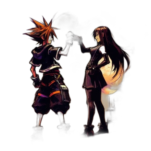 concept art, pixel art, fantasy art, anime, fire, fog, outer space, dark transparent PNG cut-out