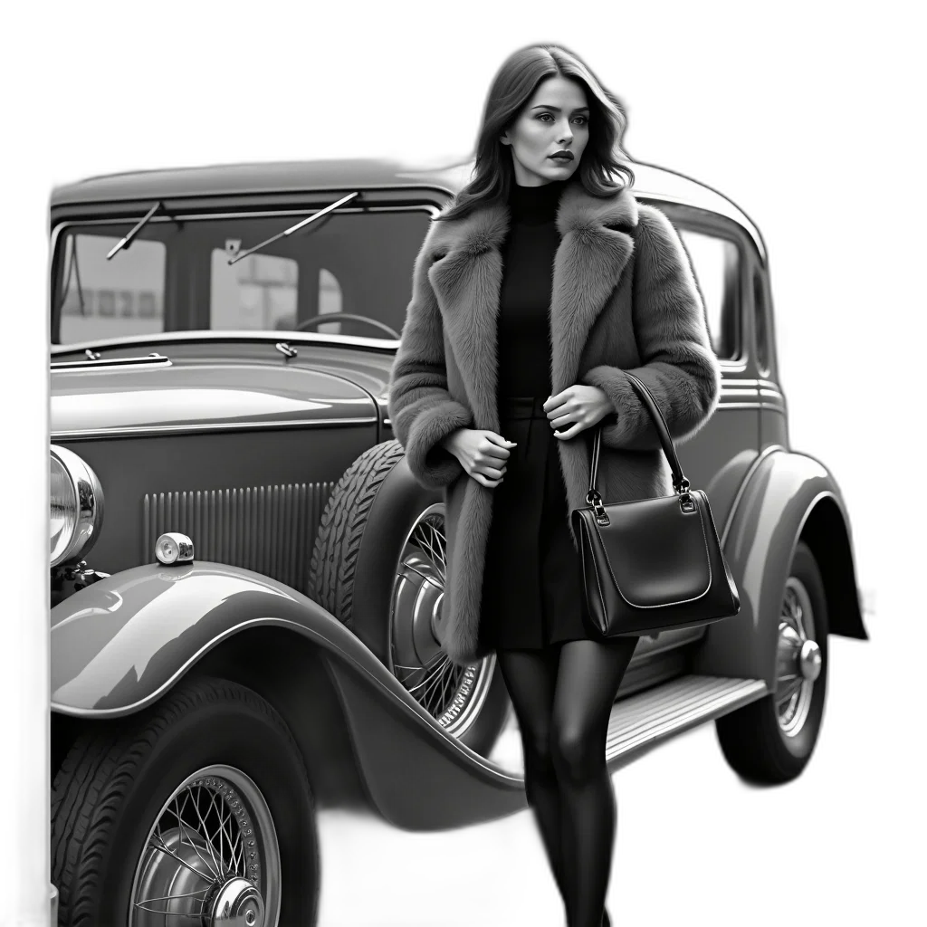 car, jacket, photorealistic, comic book art, concept art, cartoon, city street, black transparent PNG cut-out