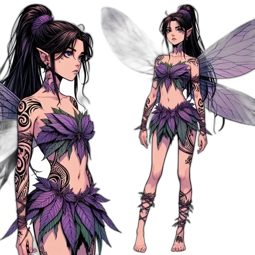 concept art, fantasy art, pixel art, comic book art, dark, pastel, fairy-like, character transparent PNG cut-out