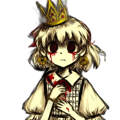 crown, staff, dress, mask, pixel art, concept art, anime, watercolor transparent PNG cut-out