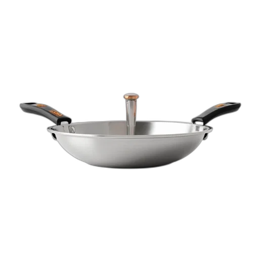 food, jewelry, 3d render, silver, frying, pan, black, orange transparent PNG cut-out