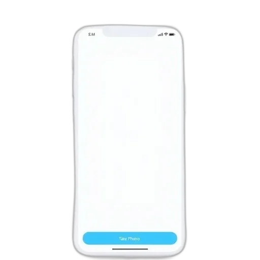 screenshot, smartphone, displaying, blank, white, screen, blue, navigation transparent PNG cut-out