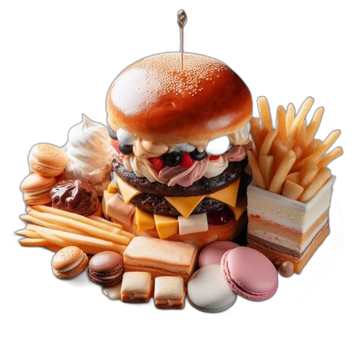 food, crown, 3d render, photorealistic, concept art, artistic, rendition, dessert transparent PNG cut-out