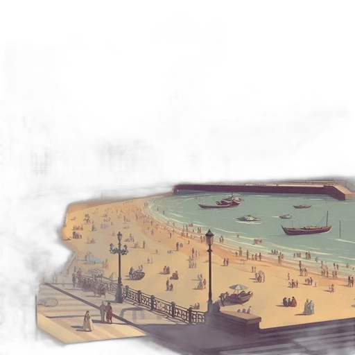 concept art, 3d render, photorealistic, anime, beach, underwater, fog, city street transparent PNG cut-out