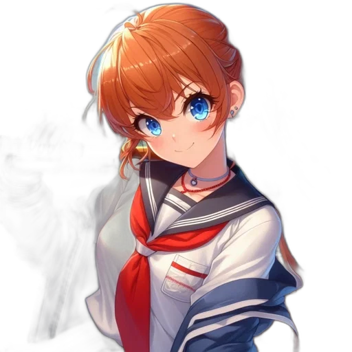 staff, dress, face, jacket, anime, concept art, pixel art, fantasy art transparent PNG cut-out