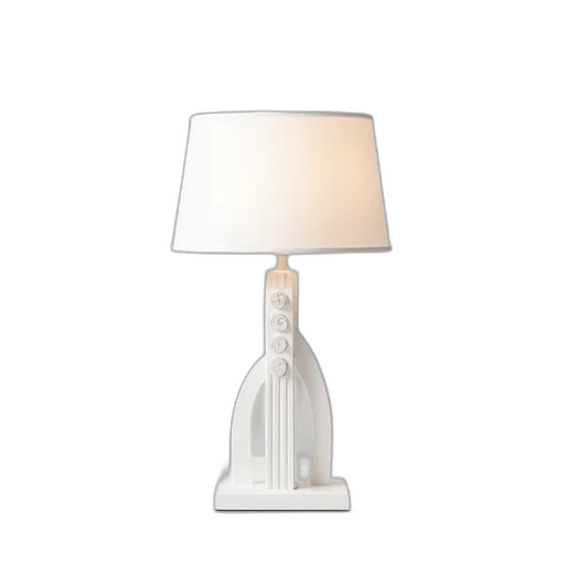 furniture, 3d render, photorealistic, white, minimalist, table, lamp, simple transparent PNG cut-out