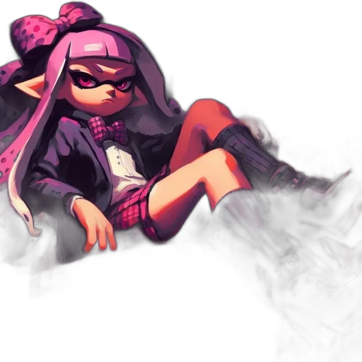 jacket, weapon, dress, concept art, watercolor, vaporwave, pixel art, neon lights transparent PNG cut-out