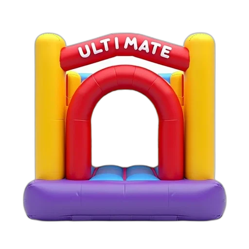 furniture, hat, weapon, 3d render, colorful, inflatable, bounce, house transparent PNG cut-out