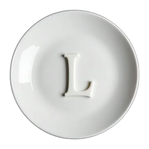 food, jewelry, 3d render, white, ceramic, plate, simple, design transparent PNG cut-out