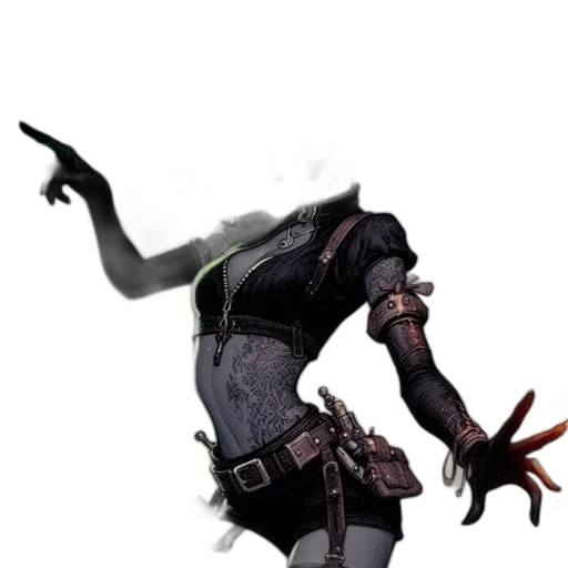 staff, creature, mask, weapon, concept art, 3d render, fantasy art, cyberpunk transparent PNG cut-out