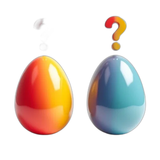 jewelry, 3d render, concept art, pastel, two, large, colorful, egg-shaped transparent PNG cut-out