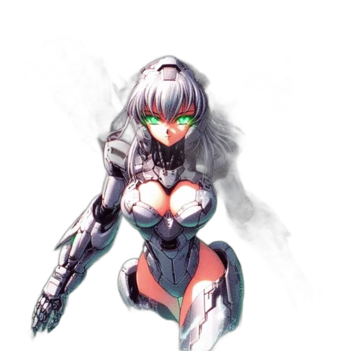 robot, weapon, creature, dress, cyberpunk, concept art, anime, pixel art transparent PNG cut-out