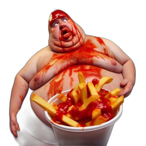 food, creature, animal, robot, photorealistic, 3d render, concept art, overweight transparent PNG cut-out