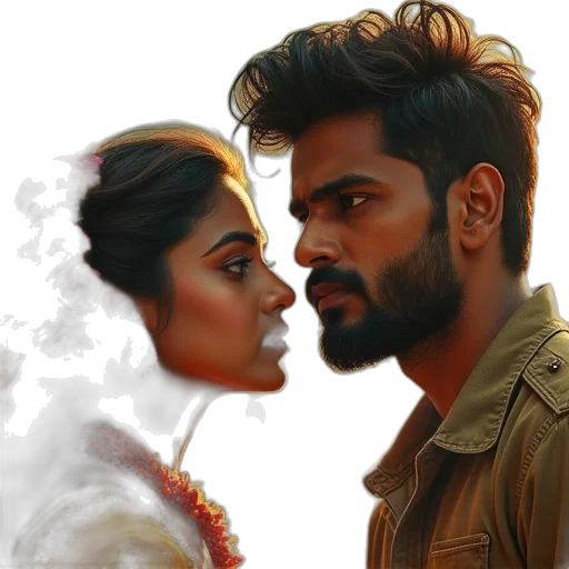oil painting, watercolor, pencil sketch, photorealistic, forest, fire, underwater, vijaydevamu transparent PNG cut-out