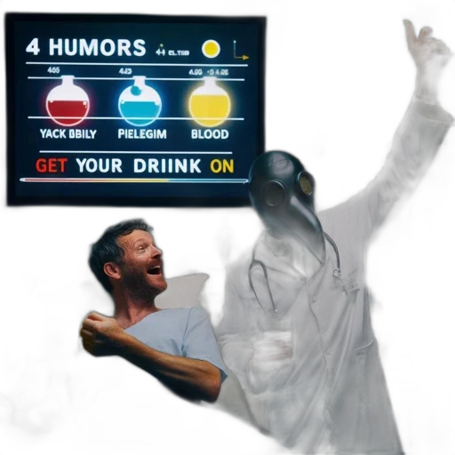 bottle, robot, concept art, humorous, scene, medical, facility, patient transparent PNG cut-out