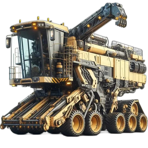robot, weapon, jewelry, 3d render, concept art, large, versatile, vehicle transparent PNG cut-out