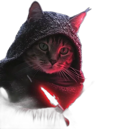 staff, animal, concept art, 3d render, red, cat, dressed, sith transparent PNG cut-out
