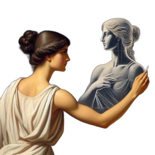 dress, face, robot, mask, photorealistic, oil painting, pixel art, concept art transparent PNG cut-out