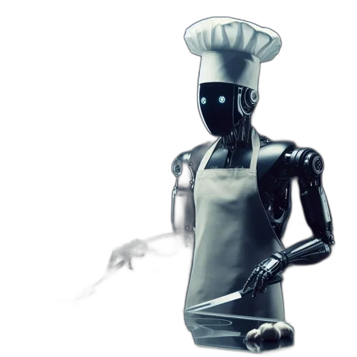 robot, staff, food, weapon, concept art, 3d render, pixel art, cyberpunk transparent PNG cut-out