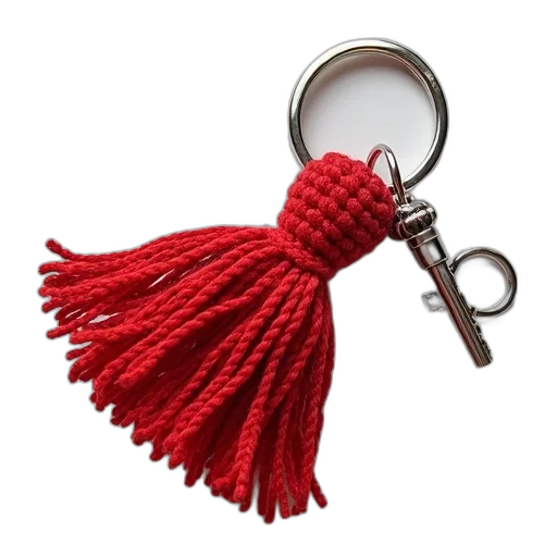 hair, staff, jewelry, weapon, red, crochet, keychain, silver transparent PNG cut-out