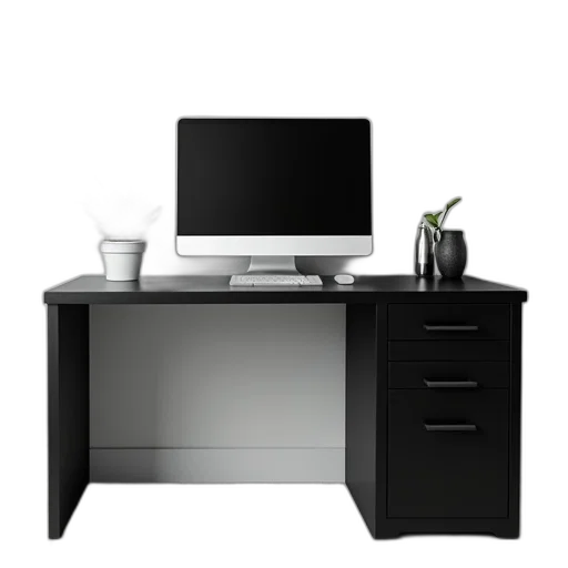 furniture, staff, 3d render, photorealistic, monochrome, dark, sleek, modern transparent PNG cut-out