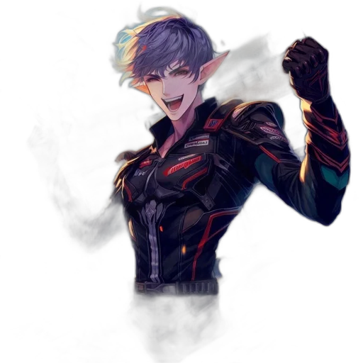 weapon, staff, mask, jacket, cyberpunk, concept art, anime, fantasy art transparent PNG cut-out