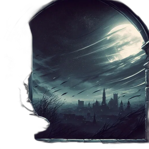 mask, jacket, concept art, fantasy art, comic book art, photorealistic, fog, night transparent PNG cut-out