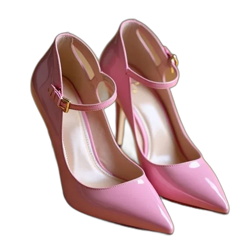 shoes, 3d render, photorealistic, pastel, pair, pink, high, heels transparent PNG cut-out